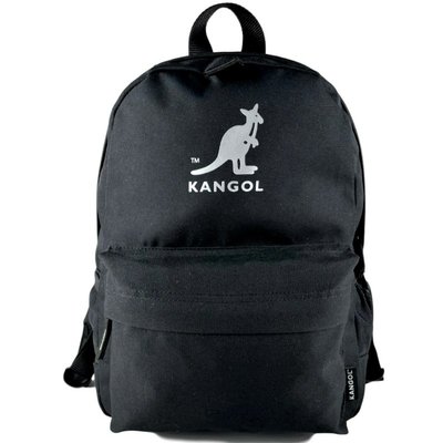 【AYW】KANGOL LOGO BACKPACK BAG 英國品牌袋鼠 黑色 銀河後背包 雙肩包 書包 外出包 休閒包
