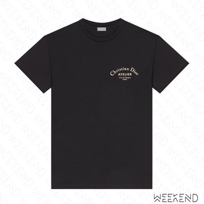 【WEEKEND】 DIOR CD Christian Dior Atelier 金字 短袖 上衣 T恤 黑色