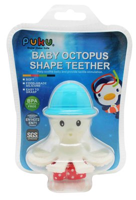 【PUKU藍色企鵝】 Octopus固齒器(含織帶)『CUTE嬰用品館』