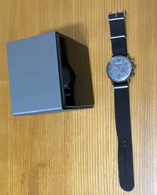 EMPORIO ARMANI AR11168 工業灰 美式 經典 工業風 兩眼 時尚腕錶 男錶 手錶 原價13300元