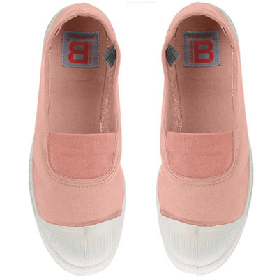 代購 法國22春夏新款bensimon 基本款淺粉紅色鬆緊帶帆布鞋
