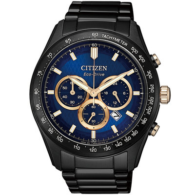 CITIZEN 星辰 亞洲限定 光動能紳士三眼計時手錶-43mm(CA4458-88L)