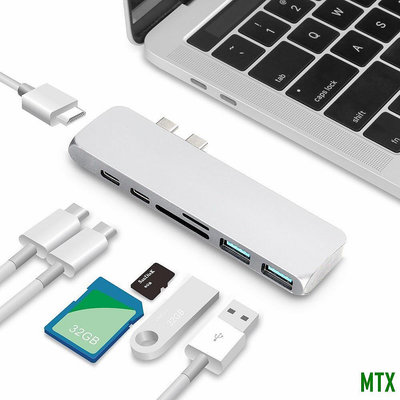 MTX旗艦店單頭type-c Macbook拓展塢 雙頭type-c USB3.0 HDMI TFSD讀卡器 滑鼠鍵盤 隨身碟