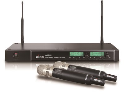 《 南港-傑威爾音響 》嘉強 MIPRO ACT-55 UHF 112CH雙頻道自動選訊無線麥克風抗4G干擾