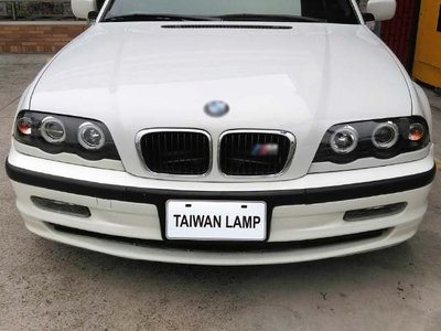 《※台灣之光※》全新BMW E46 4D 98 99 00 01年四門前期一體式黑底光圈魚眼投射大燈組 頭燈組