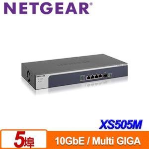 100Gbps背板頻寬 NETGEAR XS505M 5埠10Gb無網管Multi-Giga交換器