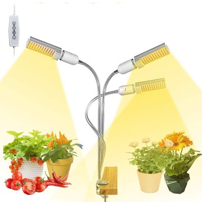新品 全光譜 植物燈  可定時USB補光燈 夾子植物生長燈 多肉植物燈 盆栽燈 含110V插頭- 可開發票