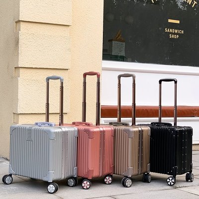 現貨 行李箱18寸輕便小型登機行李箱女ins網紅20鋁框密碼旅行拉桿箱男萬向輪