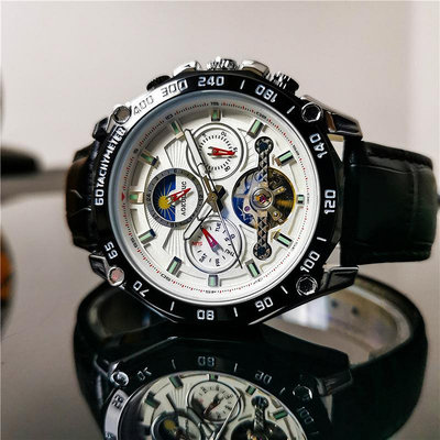 現貨男士手錶腕錶奧古拉斯新款全自動機械錶日歷星期月相多功能蝴蝶扣正品男士手錶