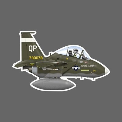 美國空軍 第334戰鬥機中隊 F-15 復古P51塗裝 Q版 軍機 防水貼紙 筆電 行李箱 安全帽貼 尺寸 90mm