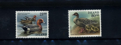 266，1990鳥-鴨子，冰島1990年鳥2全新MNH 郵票  明信片 紀念票【錢幣收藏】14272