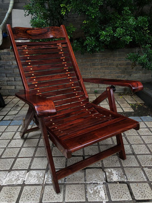 海南黃花梨老料水波紋躺椅老件翻新品質絕佳紋理清晰漂亮。2928 古玩雜項【好運來】