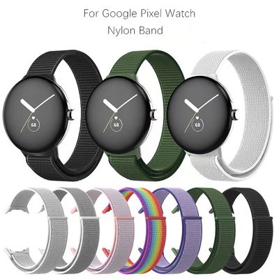 森尼3C-於 Google Pixel Watch尼龍回環運動錶帶 谷歌Pixel手錶錶帶配件 時尚一體尼龍透氣錶帶-品質保證