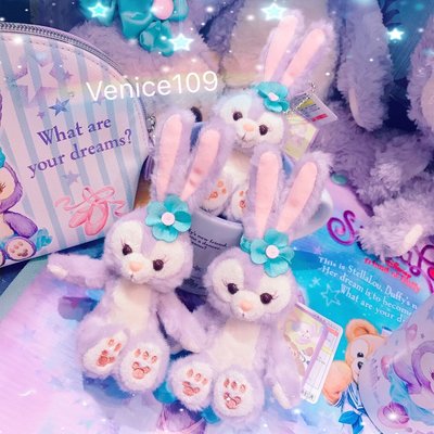 Venice維娜絲日本連線代購東京迪士尼樂園限定～史黛拉StellaLou兔兔 坐姿娃娃鑰匙圈吊飾