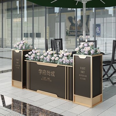 現貨 戶外鐵藝花箱花槽創意花壇室外廣場街部組合花架花盆定制
