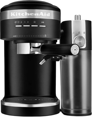 美國代購KitchenAid  Espresso Machine半自動濃縮咖啡機奶泡110v_林林甄選