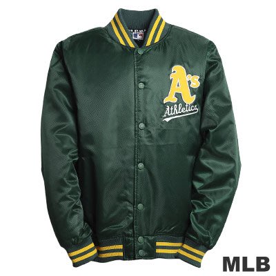 缺貨 全新 棒球外套 鋪棉外套 創信 MLB 運動家 綠色 M號