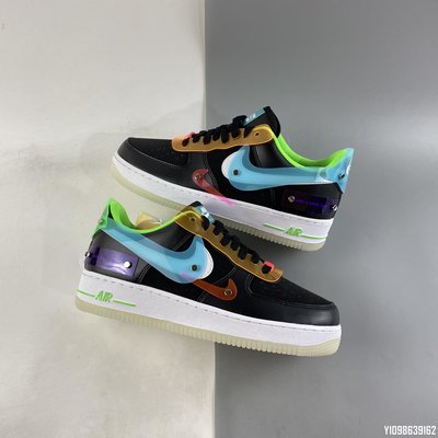 NIKE Air Force 1'07 "Have A Good Game 黑彩 霓虹燈滑板鞋DO7085-011男女