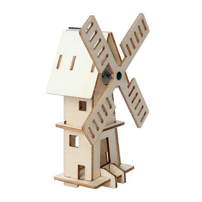 立體拼圖兒童木制益智3D立體拼圖diy手工拼插太陽能木質玩具積木