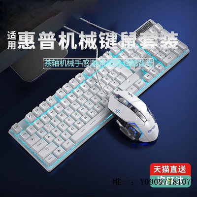 有線鍵盤機械鍵鼠標套裝電競游戲專用靜音筆記本電腦有線鍵盤辦公青軸茶軸鍵盤套裝
