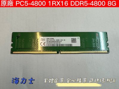【SK HYNIX 海力士 PC5-4800B-UC0 1RX16 DDR5-4800 8GB 8G】長板