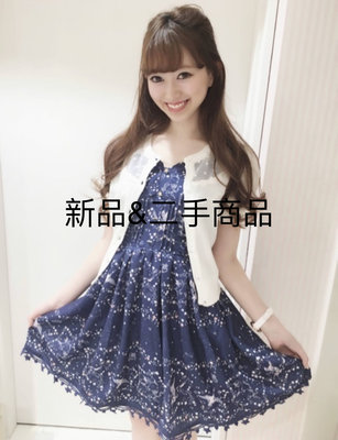lizlisa LIZ LISA細肩帶高腰星空星座洋裝連身裙連衣裙日本LIZ日系藍色