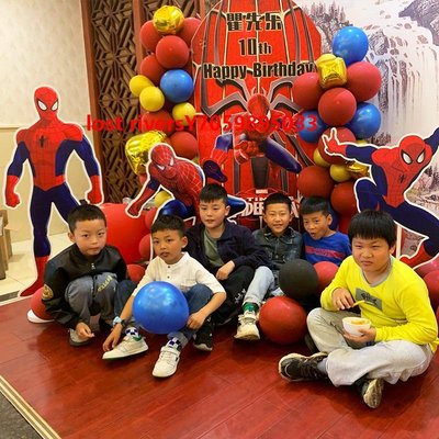 lost rivers兒童生日派對裝飾蜘蛛俠主題男孩10周歲卡通kt板背景氣球場景布置