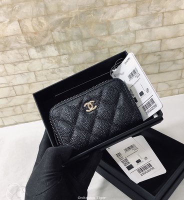 二手Chanel 20新品 球紋卡包錢包 A84511黑色/金扣