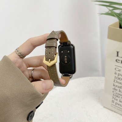 促銷打折 錶帶 手環 適用華為手環7/6表帶皮質手表帶榮耀運動手環pro/nfc版腕帶
