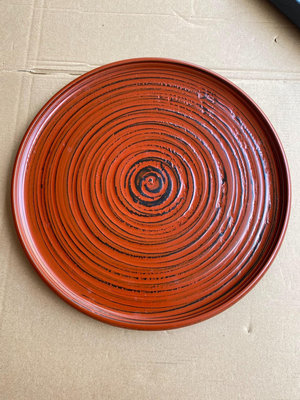 日本實木大漆茶盤   厚重 秀字款干泡臺  厚木杯子放置盤