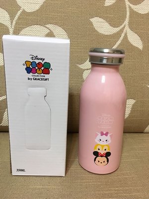 《瓶子控》全新 Tsum Tsum X Grace gift 迪士尼聯名 牛奶瓶造型 保溫瓶 石英粉 瑪麗貓 邦妮兔 米妮
