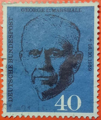 德國郵票舊票套票 1960 1st Anniversary Death of General Marshall