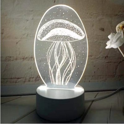 新款3創意LED溫馨夢幻立體3D視覺燈小檯燈
