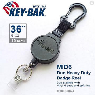 【LED Lifeway】KEY-BAK MID6系列 36”伸縮鑰匙圈／D扣款--附識別證扣環 #0006-0824
