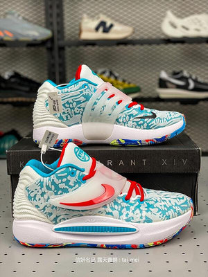 耐吉Nike Zoom KD 14 白藍紅 杜蘭特14代 緩震實戰籃球鞋 運動鞋 男鞋