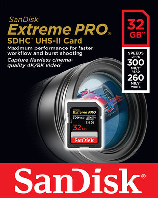 SanDisk Extreme PRO 32GB SDHC UHS-II U3 影像儲存記憶卡【風和資訊】