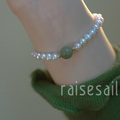 Rs- 女士手鍊幸運復古珍珠手鐲珠 Tandem 女士珠寶送給女友母親的禮物—米奇妙妙屋