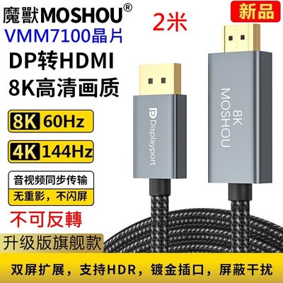 旗艦款 魔獸 DP 1.4轉HDMI 2.1版 電腦顯卡接電視 高清線 4K 120Hz 8K 60Hz 2米