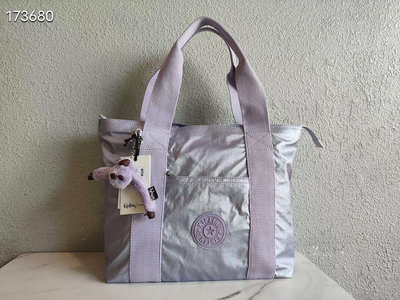 Kipling 猴子包 K28263 金屬紫 托特包 多夾層輕量手提包 肩背包 購物包 運動包 媽媽包 休閒 時尚 防水