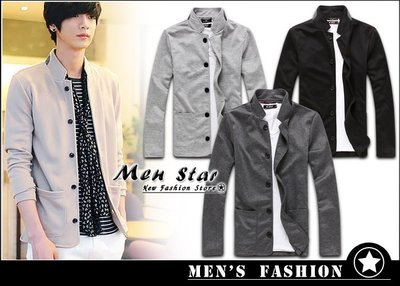 【Men Star】免運費 韓版立領中山外套 黑色西裝 灰色西裝 男 女 媲美 h&m forever21 g2000
