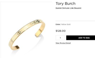 【全新正貨私家珍藏】TORY BURCH Gemini Delicate Link Bracelet 精緻琺瑯開口手鐲