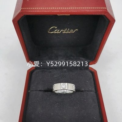 小愛正品 Cartier卡地亞 LOVE系列 18K白金戒指 寬版 三鑽款戒指 男女同款 B4032500 現貨