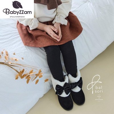 『※妳好，可愛※』妳好可愛韓國童鞋 BABYZZAM~正韓  奧黛莉赫本蝴蝶結雪靴 蝴蝶結童靴 拉線靴