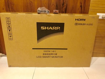 已售～SHARP 夏普 40吋液晶智能顯示器 102CM（40）+視訊盒