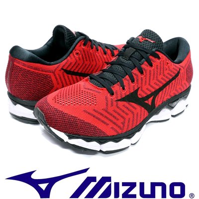Mizuno J1GC-182511 紅色 飛織鞋面慢跑鞋 WAVEKNIT S1【有13號】719M 免運費加贈襪子
