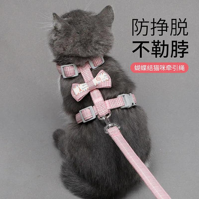 貓咪牽引繩防掙脫遛貓繩英短藍幼貓小奶貓外出貓繩子鏈子寵物用品