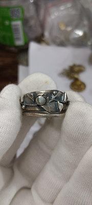 【二手】老銀貼焊單尖戒指剩6個惠了 老銀 古玩 老貨【久藏館】-1648