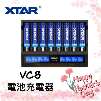 原裝現貨 XTAR 愛克斯達 充電器 VC8 八槽 8槽 快充 智能充電器 電池充電器 快速充電