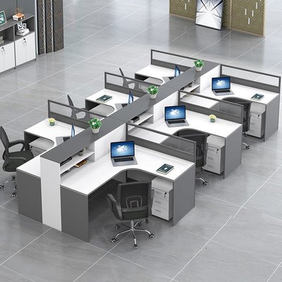職員辦公桌椅組合簡約現代2/4/6人位屏風卡座辦公室工位電腦桌子【規格不同價格不同】