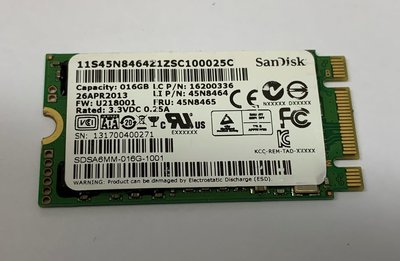 ☆【SanDISK SDSA6MM 16G 16GB M.2 2242 SATA SSD 固態硬碟】☆45N8464